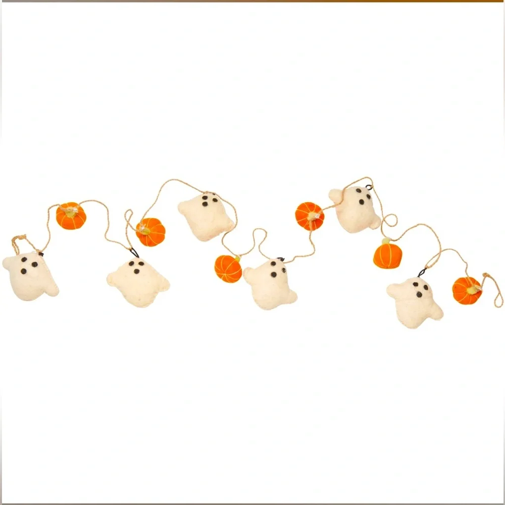 Aman Exports Ghoulish Ghost & Pumpkin Garland-6ft.